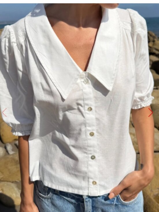 Lisa Says Gah Tops - Sam Top WHITE Linen - Lisa Says Gah